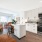 open kitchen with moveable island